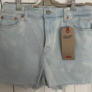 Levi High Rise Light Distressed Shorts
